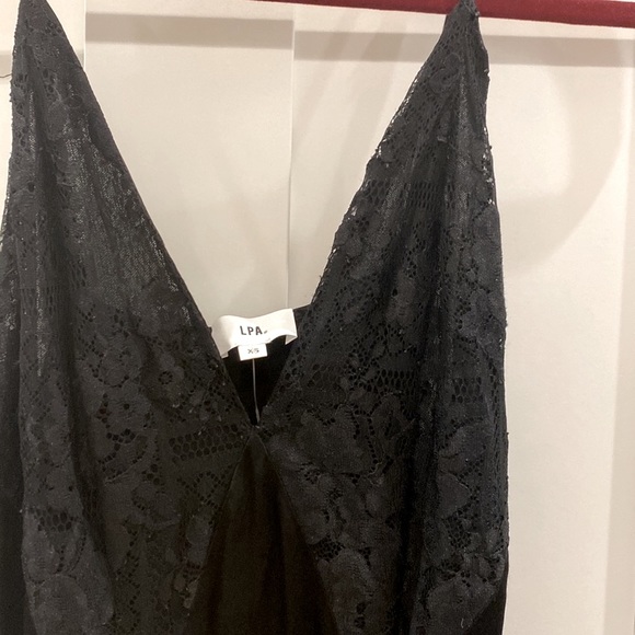 *Flawed* LPA Satin Lace Maxi Slip Dress - Picture 6 of 10